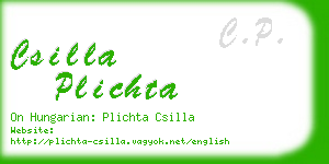 csilla plichta business card